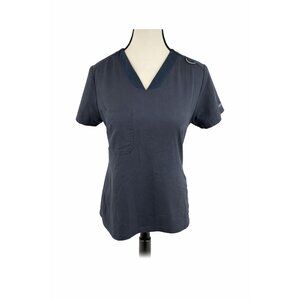 Greys Anatomy by Barco Active Scrubs Top Womens XS Blue V Neck Stretch